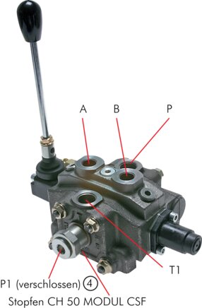 Exemple d'application: Pompe de régulation avec cylindre à double effet et circulation sans pression bloquée