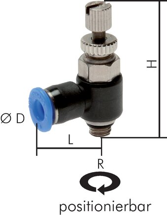 Exemplaire exposé: Mini clapet anti-retour à étranglement (régulation de l'air)