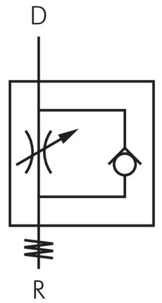 Symbole de commutation: Clapet anti-retour d'étranglement (régulation de l'air)